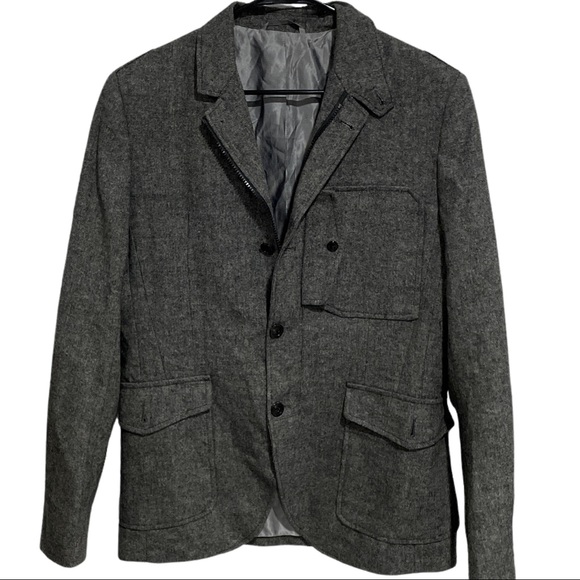 Armani Exchange Other - Armani Exchange Tweed leather military Blazer blk